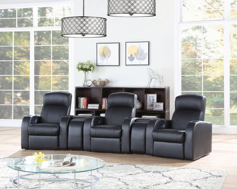 Coaster Cyrus Upholstered Recliner Living Room Set Black Model 600001-S3A