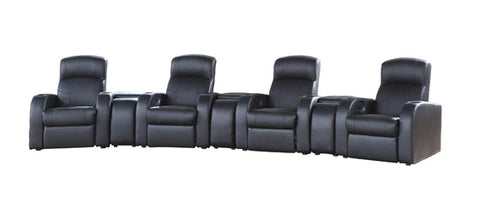 Coaster Cyrus Home Theater Upholstered Recliner Black Model 600001