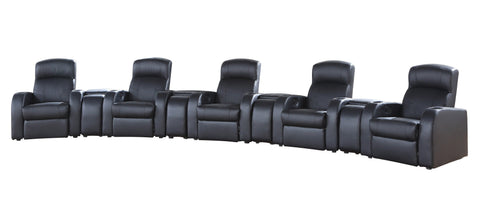 Coaster Cyrus Upholstered Recliner Living Room Set Black Model 600001-S5A