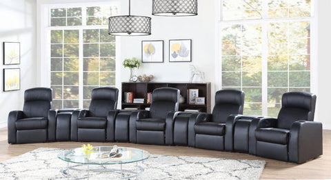 Coaster Cyrus Upholstered Recliner Living Room Set Black Model 600001-S5A