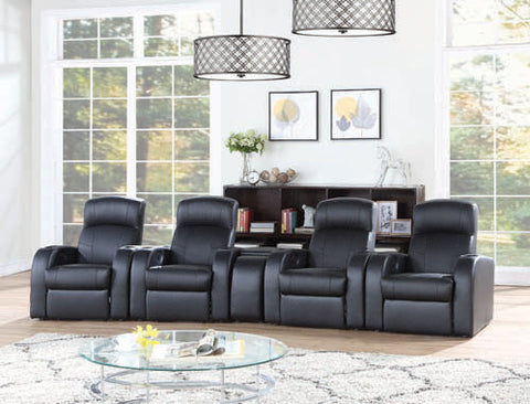 Coaster Cyrus Home Theater Upholstered Console Black Model 600002