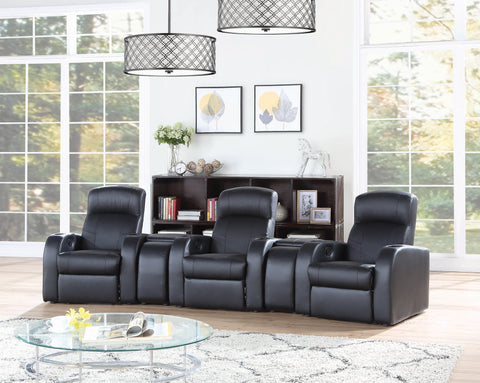 Coaster Cyrus Home Theater Upholstered Console Black Model 600002