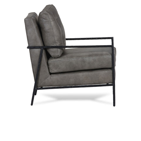 Classic Home Corbin Accent Chair - Stationary Landscape Leather, The Captain Model 60001A1WLLATCA