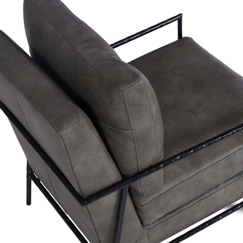 Classic Home Corbin Accent Chair - Stationary Landscape Leather, The Captain Model 60001A1WLLATCA