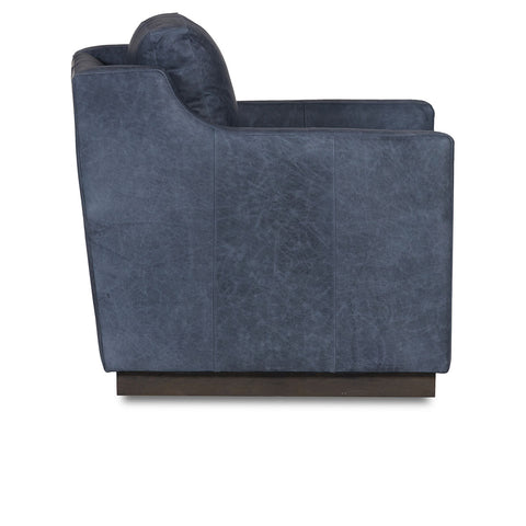 Classic Home Amador Accent Chair - Swivel Oste River Leather Deep Ocean Model 60001A4ELOSDOC