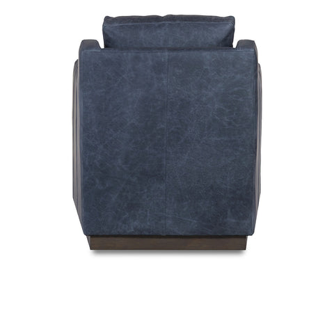 Classic Home Amador Accent Chair - Swivel Oste River Leather Deep Ocean Model 60001A4ELOSDOC