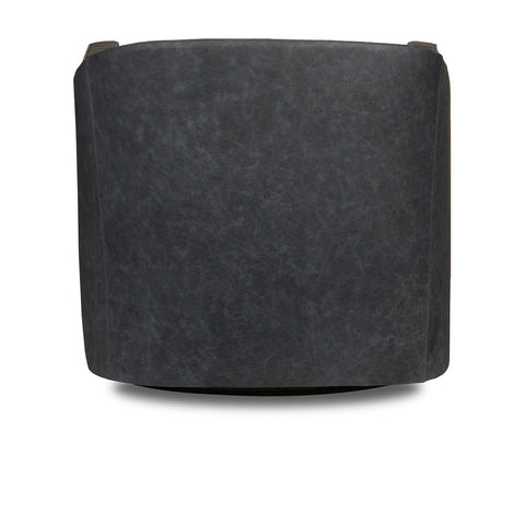 Classic Home Garza Accent Chair - Swivel Oste River Leather Deep Ocean Model 60001A4SLOSDOC