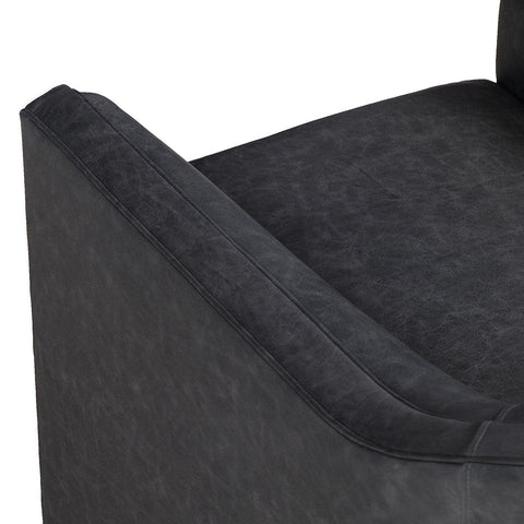 Classic Home Garza Accent Chair - Swivel Oste River Leather Deep Ocean Model 60001A4SLOSDOC