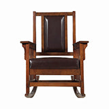 Coaster Ida Upholstered Rocking Chair Tobacco and Dark Brown Model 600058