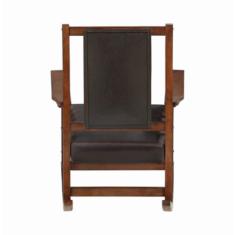 Coaster Ida Upholstered Rocking Chair Tobacco and Dark Brown Model 600058