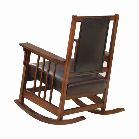Coaster Ida Upholstered Rocking Chair Tobacco and Dark Brown Model 600058