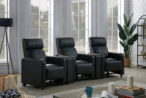 Coaster Toohey Home Theater Console Table with Two Cup Holders Black Model 600182