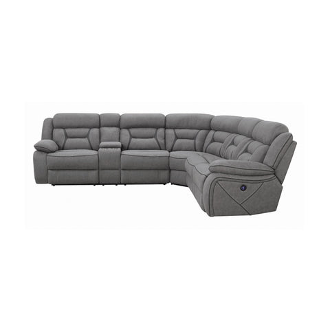 Coaster Higgins Four-Piece Upholstered Power Sectional Grey Model 600370