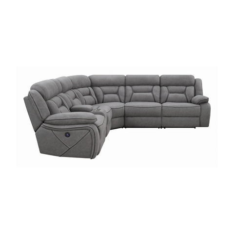 Coaster Higgins Four-Piece Upholstered Power Sectional Grey Model 600370