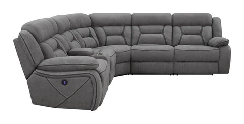 Coaster Higgins Four-Piece Upholstered Power Sectional Grey Model 600370