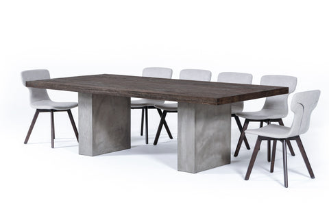 Modrest Renzo Modern Oak & Concrete 94" Dining Table Model VGGRRENZO-94