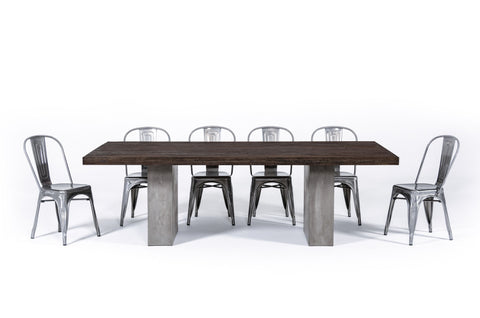 Modrest Renzo Modern Oak & Concrete 94" Dining Table Model VGGRRENZO-94