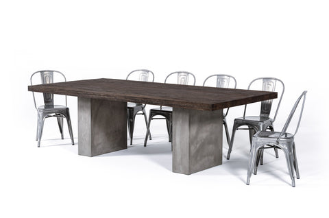 Modrest Renzo Modern Oak & Concrete 94" Dining Table Model VGGRRENZO-94