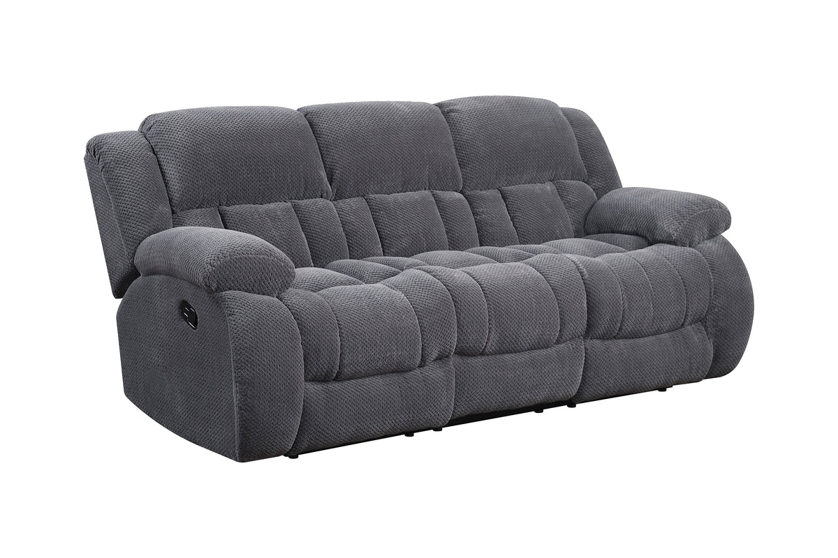 Coaster Weissman Pillow Top Arm Motion Sofa Charcoal Model 601921