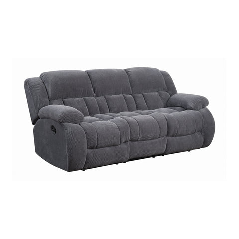 Coaster Weissman Pillow Top Arm Motion Sofa Charcoal Model 601921