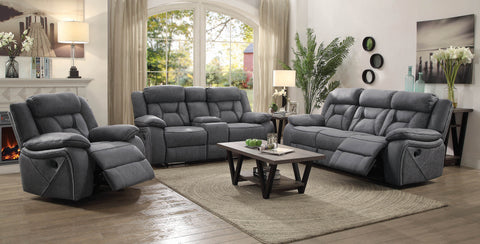 Coaster Higgins Pillow Top Arm Motion Loveseat with Console Grey Model 602262