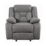Coaster Higgins Overstuffed Upholstered Glider Recliner Grey Model 602263