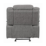 Coaster Higgins Overstuffed Upholstered Glider Recliner Grey Model 602263