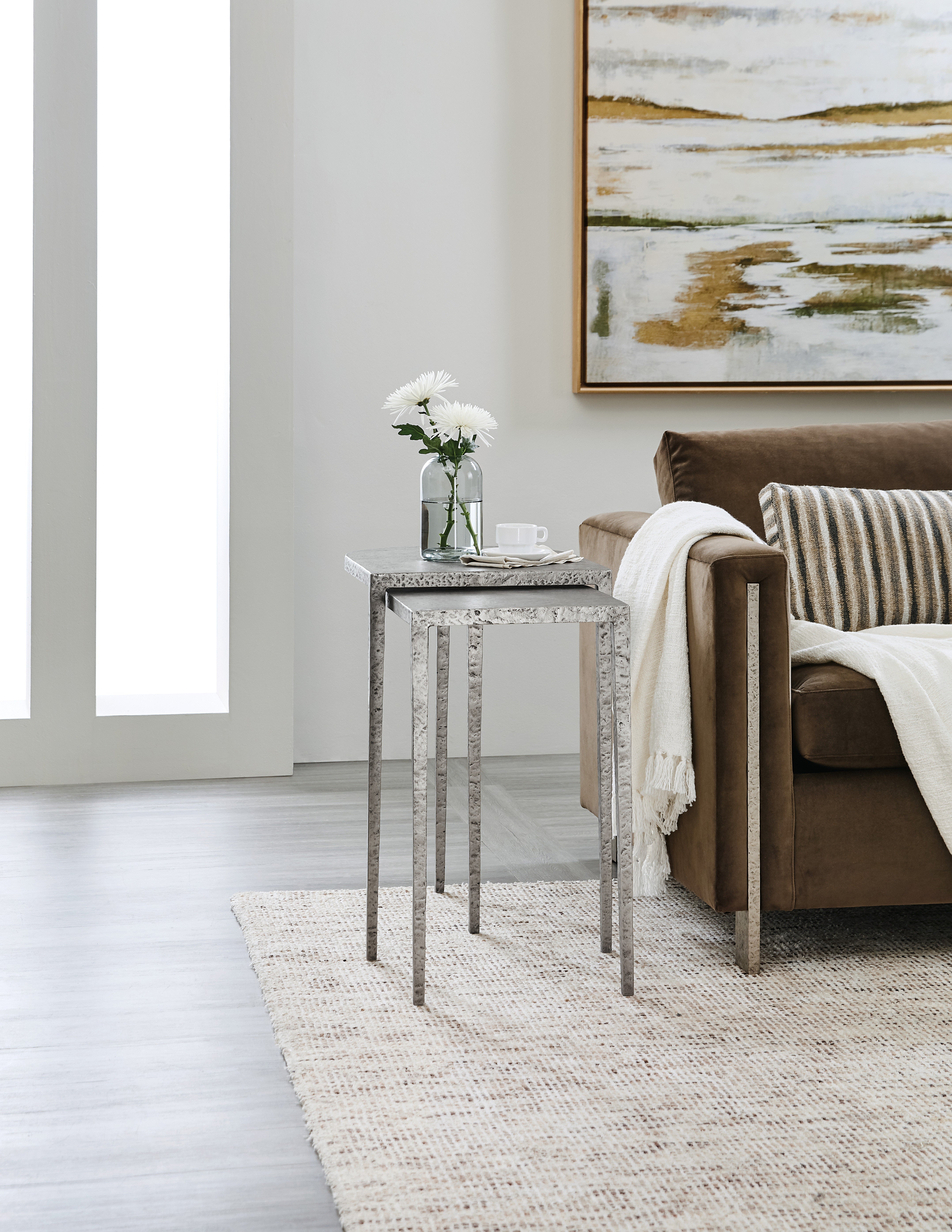 Hooker Furniture Living Room Chapman Metal Nesting Tables