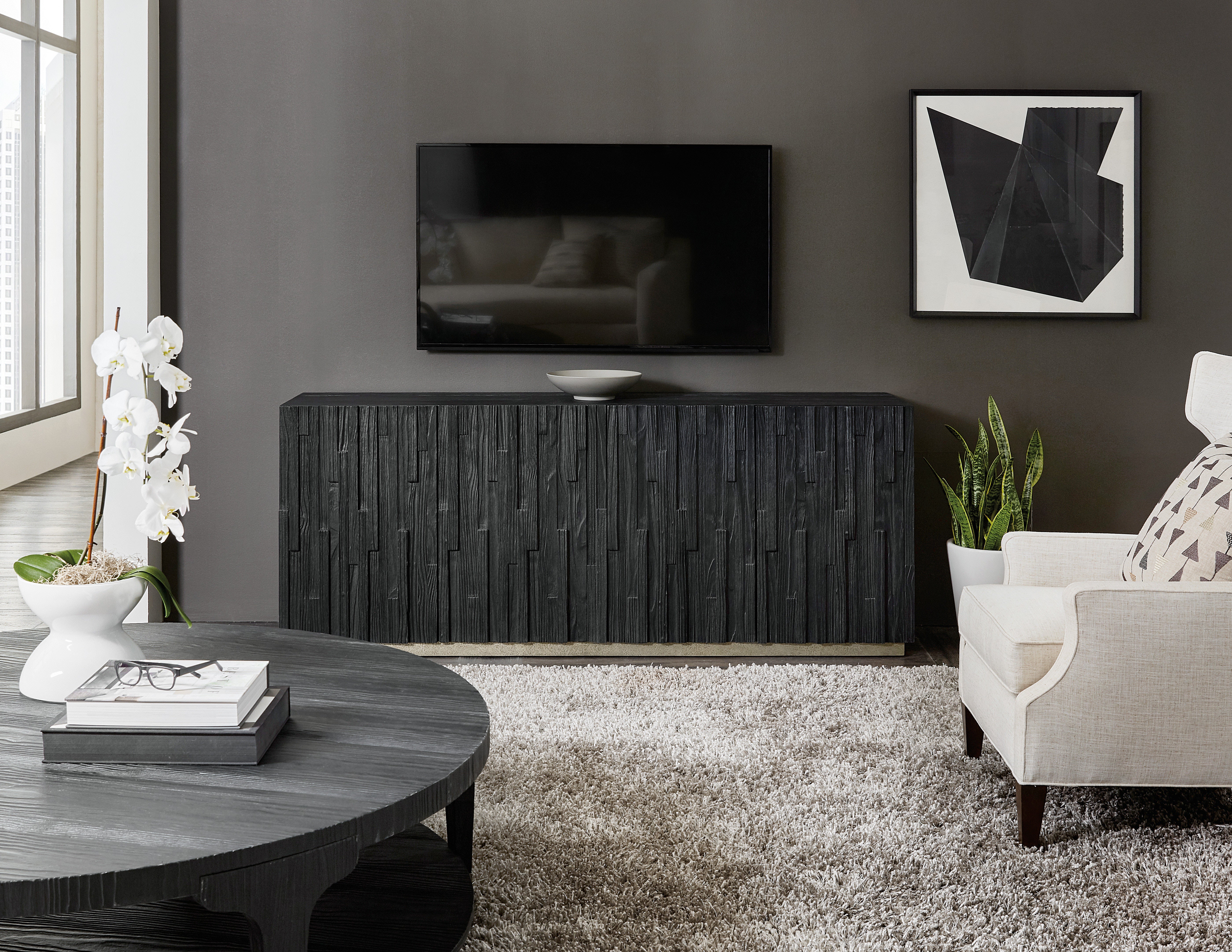 Hooker Furniture Home Entertainment Chapman Shou Sugi Ban Entertainment Console