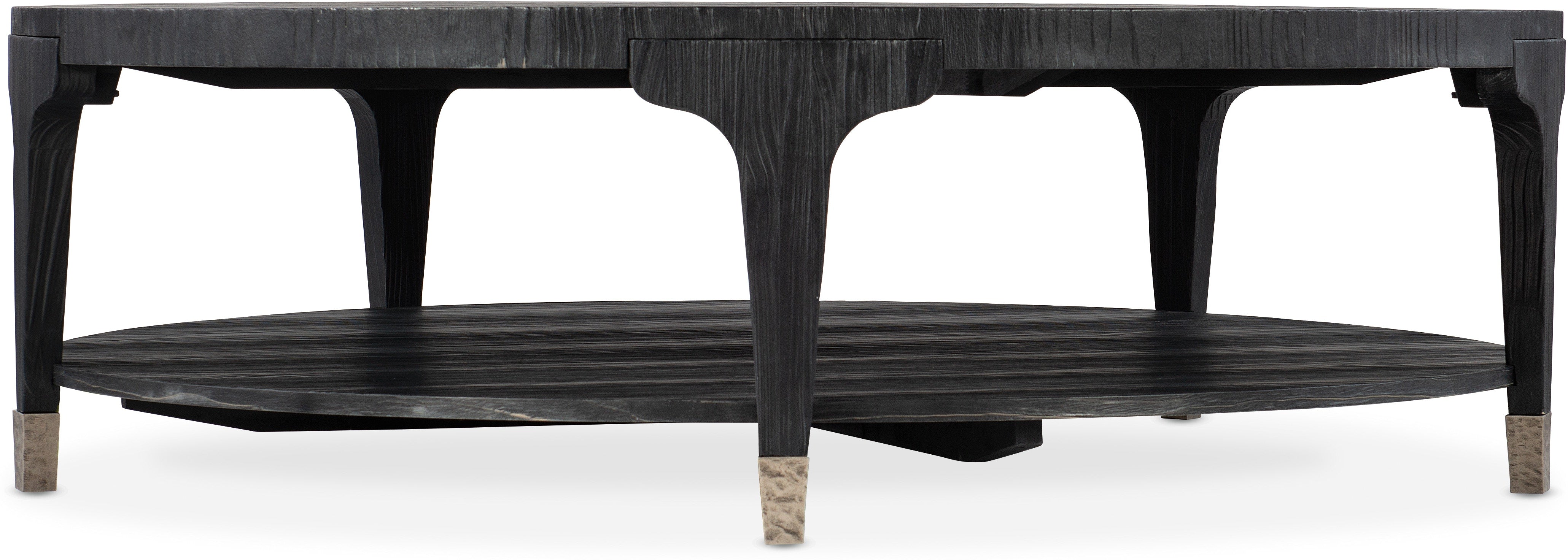 Hooker Furniture Living Room Chapman Shou Sugi Ban Round Cocktail Table