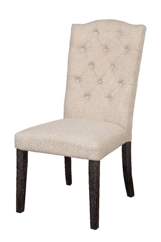 Gerardo Beige Linen & Weathered Espresso Side Chair Model 60822 By ACME Furniture