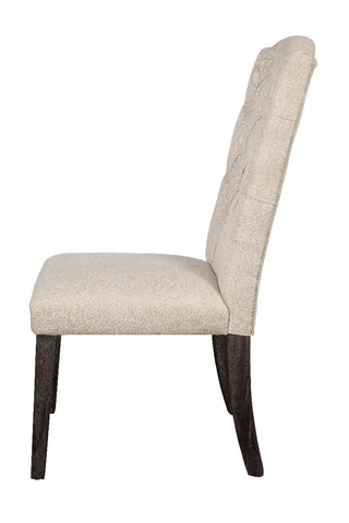 Gerardo Beige Linen & Weathered Espresso Side Chair Model 60822 By ACME Furniture
