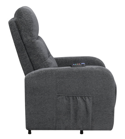 Coaster Howie Tufted Upholstered Power Lift Recliner Charcoal Model 609403P