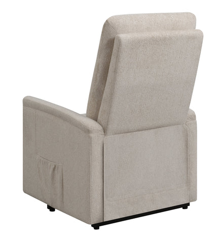 Coaster Henrietta Power Lift Recliner with Storage Pocket Beige Model 609405P