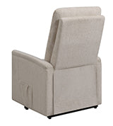 Coaster Henrietta Power Lift Recliner with Storage Pocket Beige Model 609405P