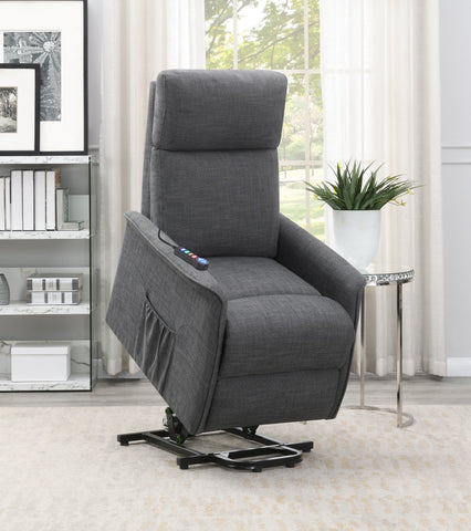 Coaster Herrera Power Lift Recliner with Wired Remote Charcoal Model 609406P