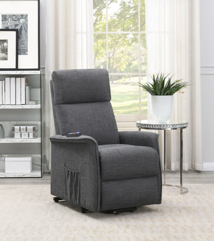 Coaster Herrera Power Lift Recliner with Wired Remote Charcoal Model 609406P