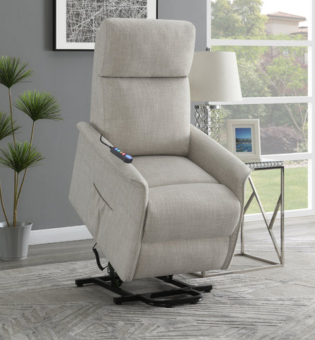 Coaster Herrera Power Lift Recliner with Wired Remote Beige Model 609407P