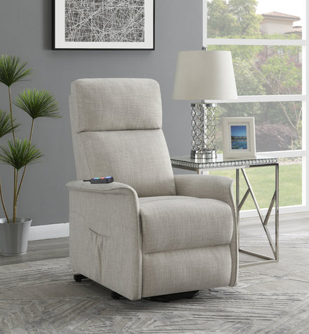 Coaster Herrera Power Lift Recliner with Wired Remote Beige Model 609407P