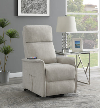 Coaster Herrera Power Lift Recliner with Wired Remote Beige Model 609407P