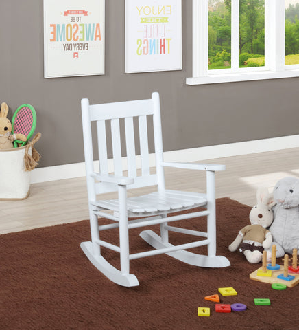 Coaster Annie Slat Back Youth Rocking Chair White Model 609450