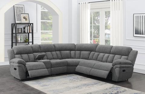 Coaster Bahrain 6-piece Upholstered Motion Sectional Charcoal Model 609540