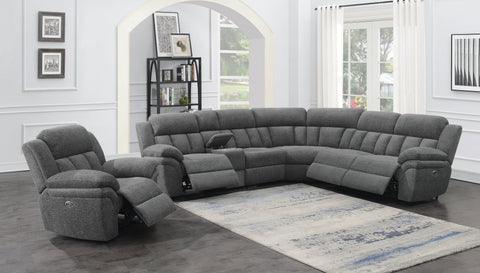 Coaster Bahrain Upholstered Power Glider Recliner Charcoal Model 609543P