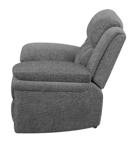 Coaster Bahrain Upholstered Glider Recliner Charcoal Model 609543