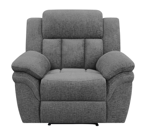 Coaster Bahrain Upholstered Glider Recliner Charcoal Model 609543