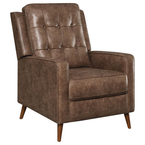 Coaster Davidson Upholstered Tufted Push Back Recliner Brown Model 609566