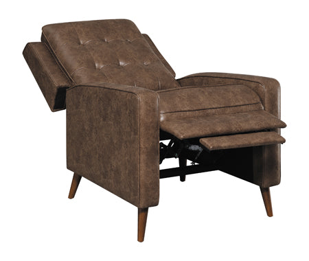 Coaster Davidson Upholstered Tufted Push Back Recliner Brown Model 609566