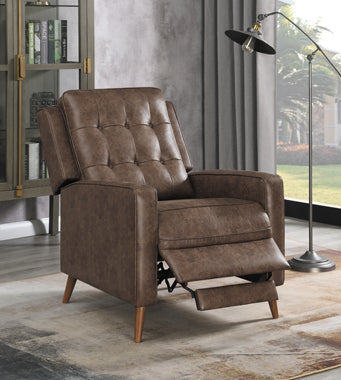 Coaster Davidson Upholstered Tufted Push Back Recliner Brown Model 609566