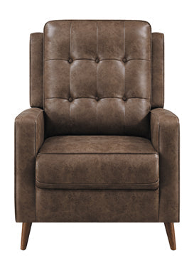 Coaster Davidson Upholstered Tufted Push Back Recliner Brown Model 609566