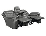 Coaster Flamenco Tufted Upholstered Power Loveseat with Console Charcoal Model 610205P